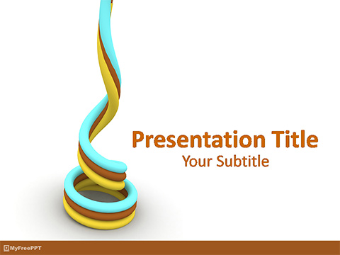 3d Spiral Wires PowerPoint Template