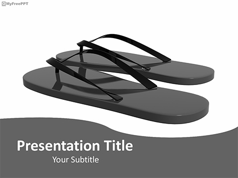 Black Slippers PowerPoint Template