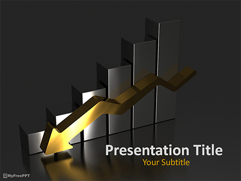 Business Graph Down PowerPoint Template
