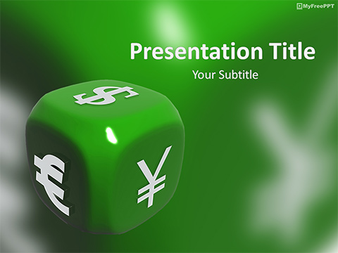 Currency Symbol Dice PowerPoint Template