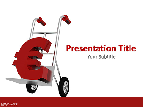 Euro on Cart PowerPoint Template