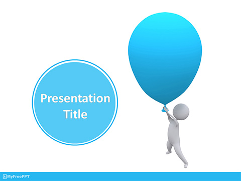 Flying with Balloon PowerPoint Template