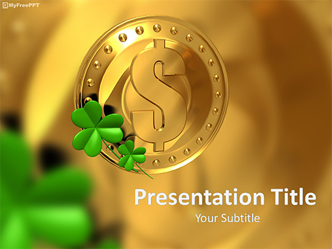 Gold Dollar PowerPoint Template