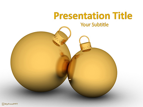 Golden Baubles PowerPoint Template