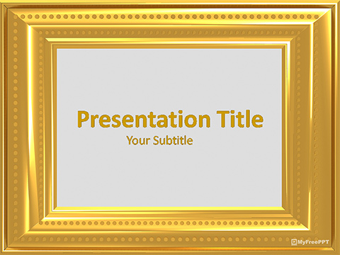 Golden Picture Frame PowerPoint Template