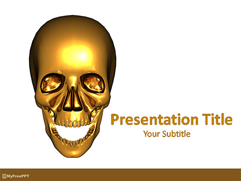 Golden Skull PowerPoint Template
