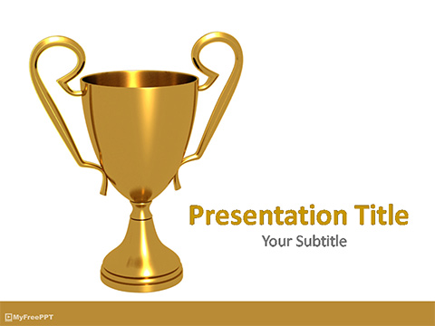 Golden Trophy PowerPoint Template