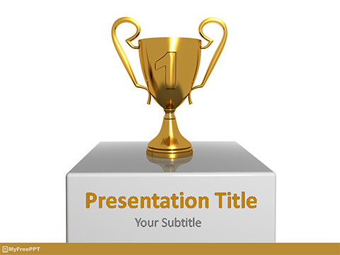 Golden Victory Cup PowerPoint Template