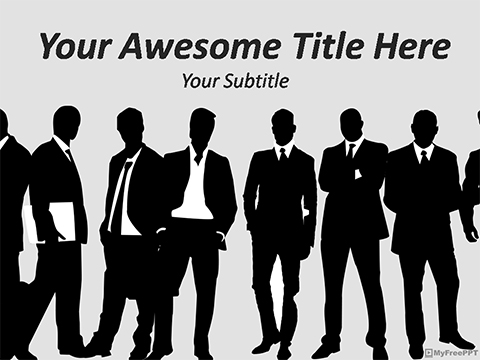 Group of Office People PowerPoint Template