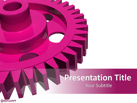 Metallic Gear Wheel PowerPoint Template