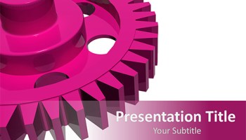 Metallic Gear Wheel PowerPoint Template