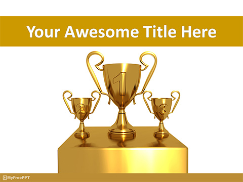 Trophies for Winner PowerPoint Template