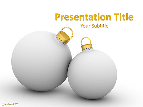 White 3d Baubles PowerPoint Template
