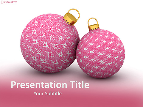 Xmas Decorative Baubles PowerPoint Template